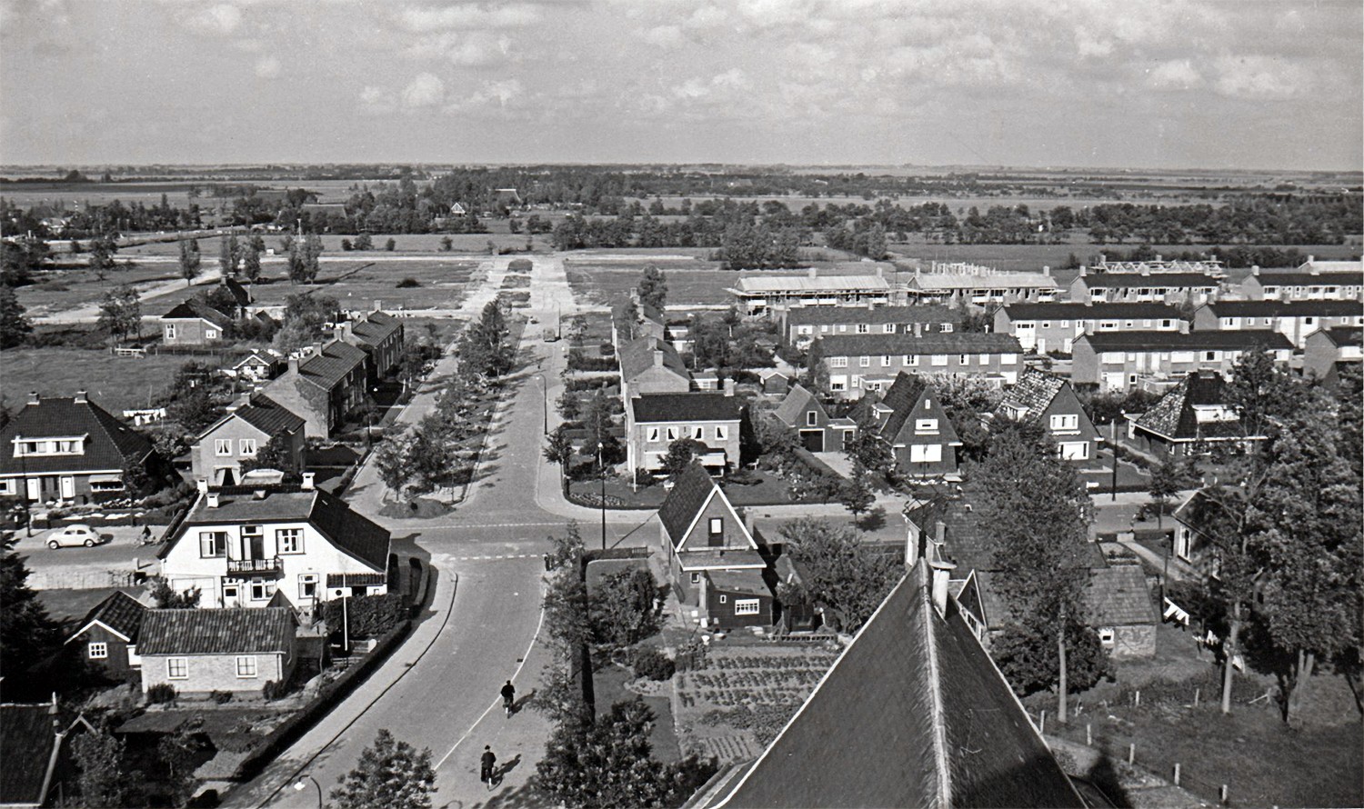 Luchtfoto oostelijk Buitenpost ca. 1962